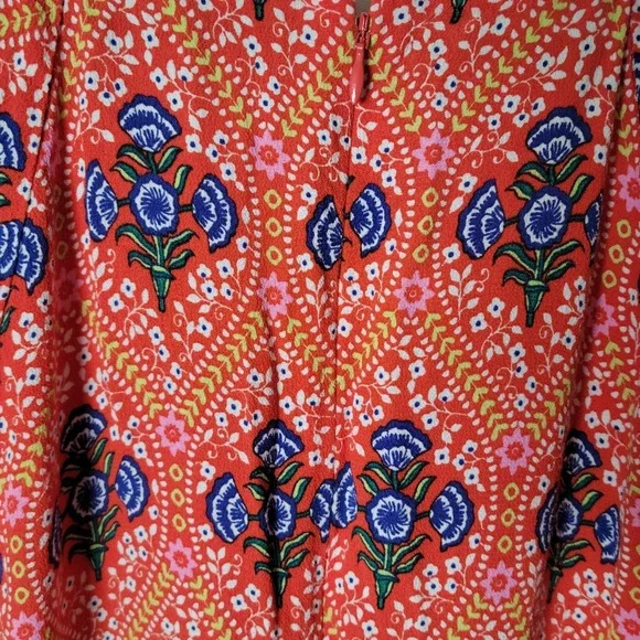 Boden Floral Print Tiered Midi Dress in Fire Poppy | Boden Dress | Size 10L - Picture 10 of 10